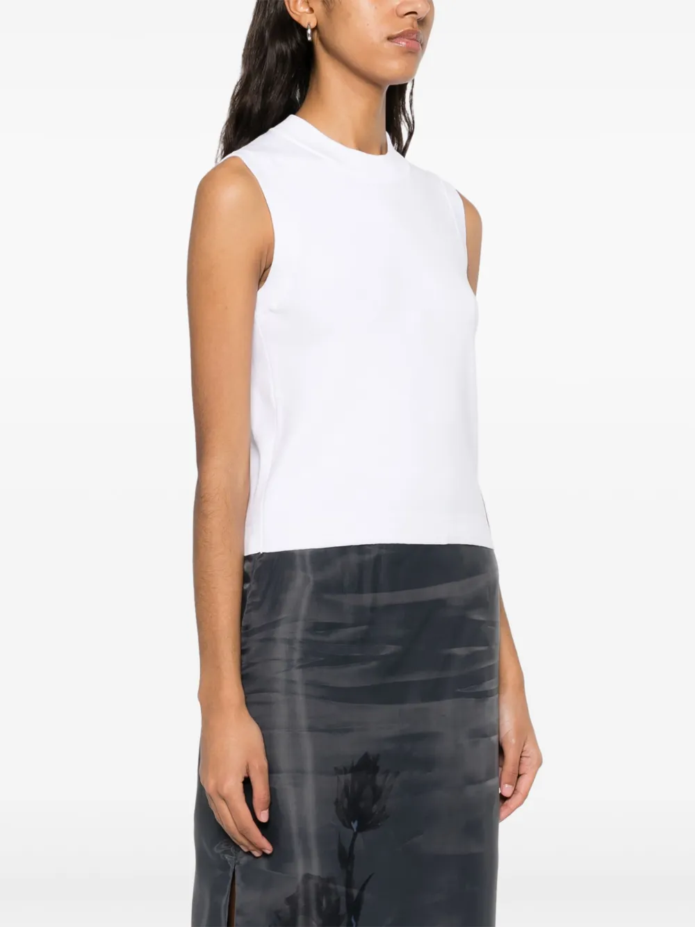 Shop Peserico Cotton Tank Top In White