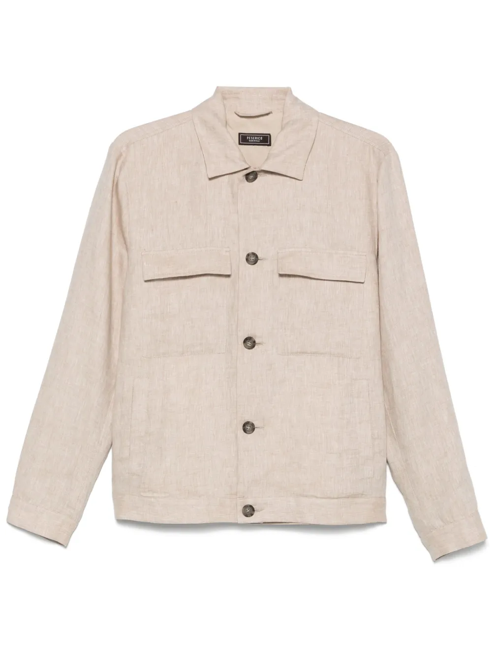 Peserico Linnen gabardine shirtjack Beige