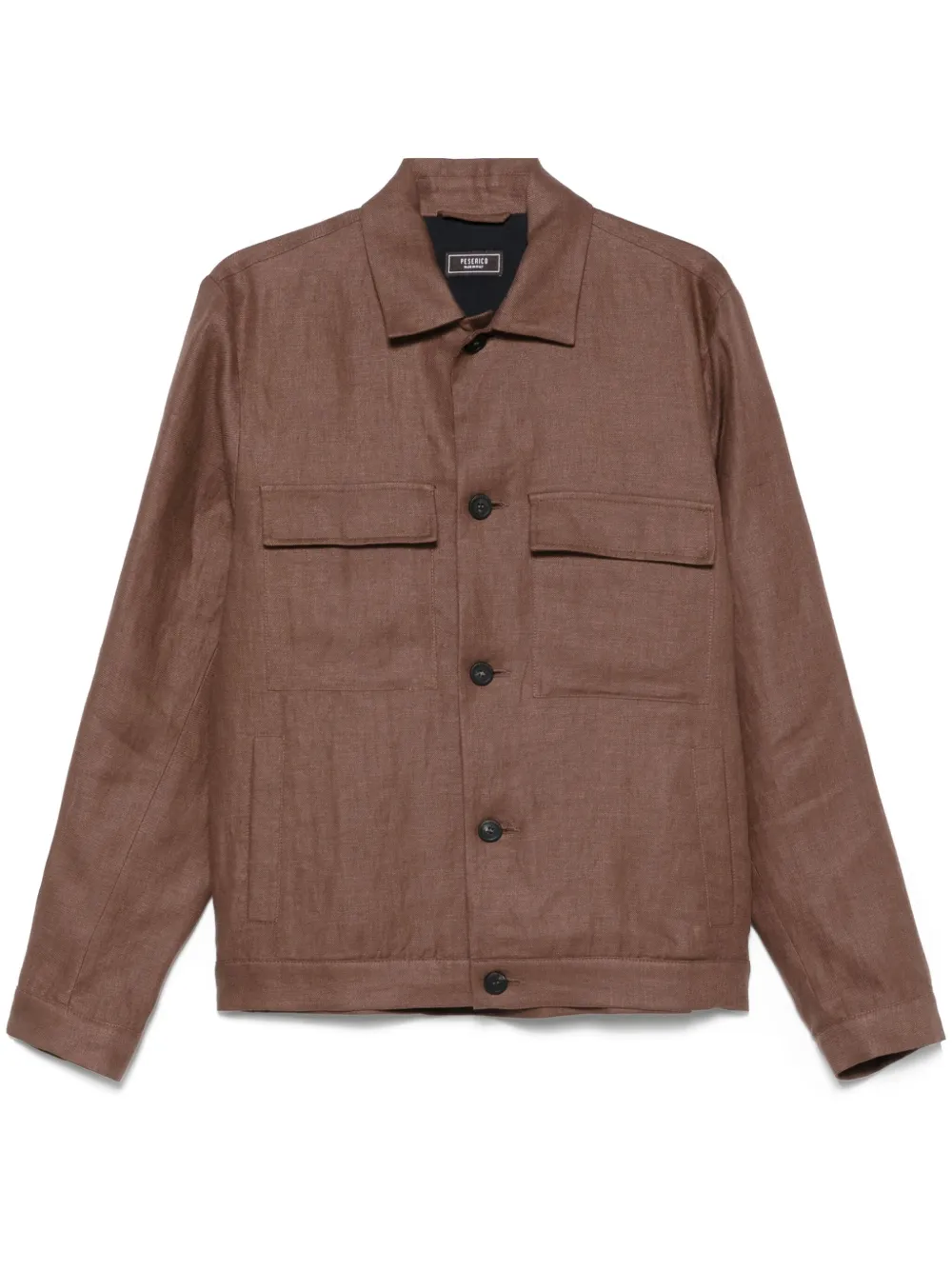 Peserico Linnen gabardine shirtjack Bruin