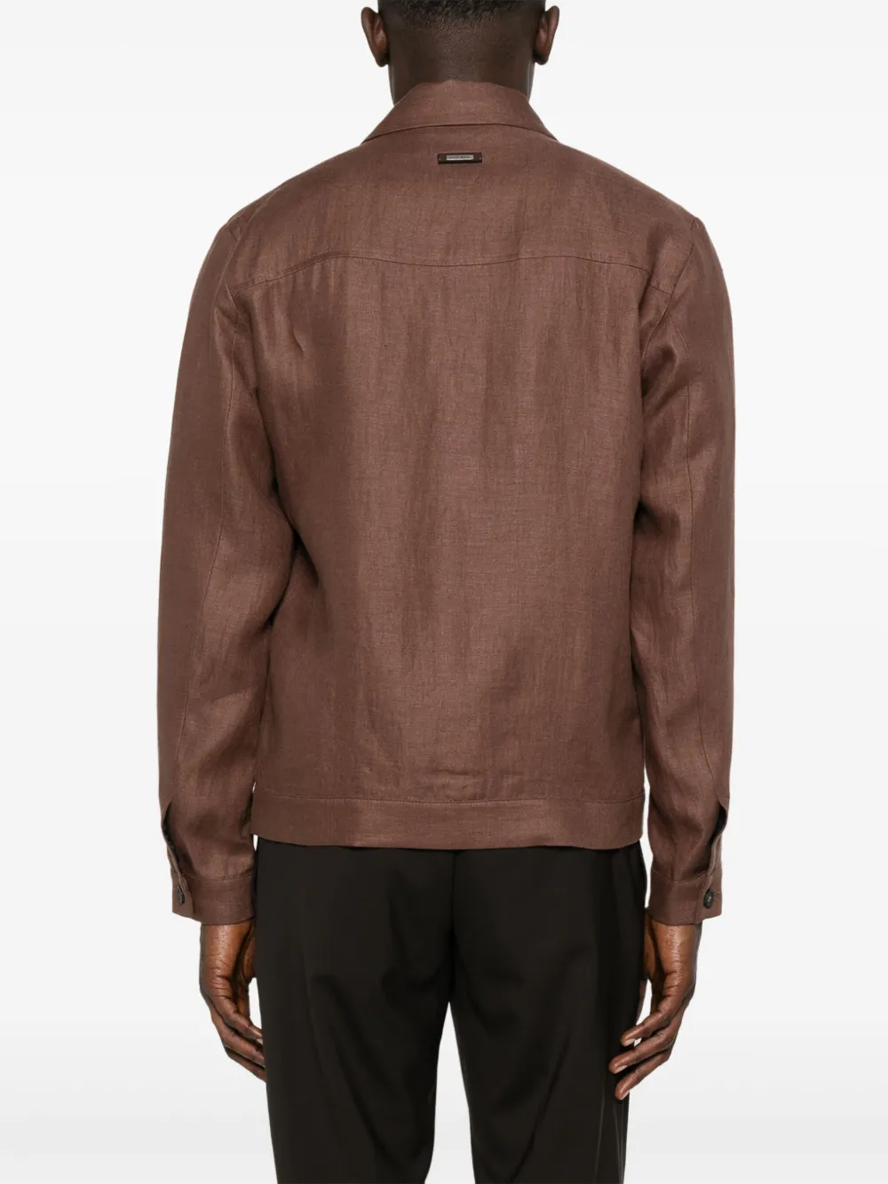 Peserico Linnen gabardine shirtjack Bruin