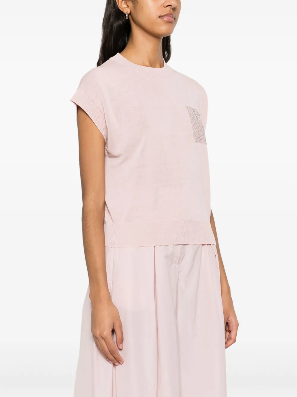 Peserico Punto Luce-detail T-shirt In Pink