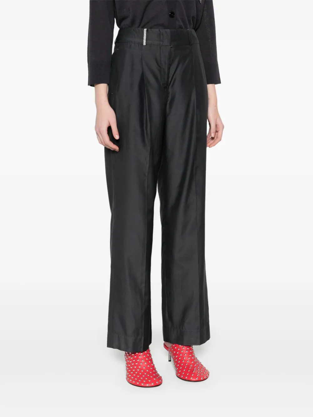 Peserico Broek met geplooid detail Grijs