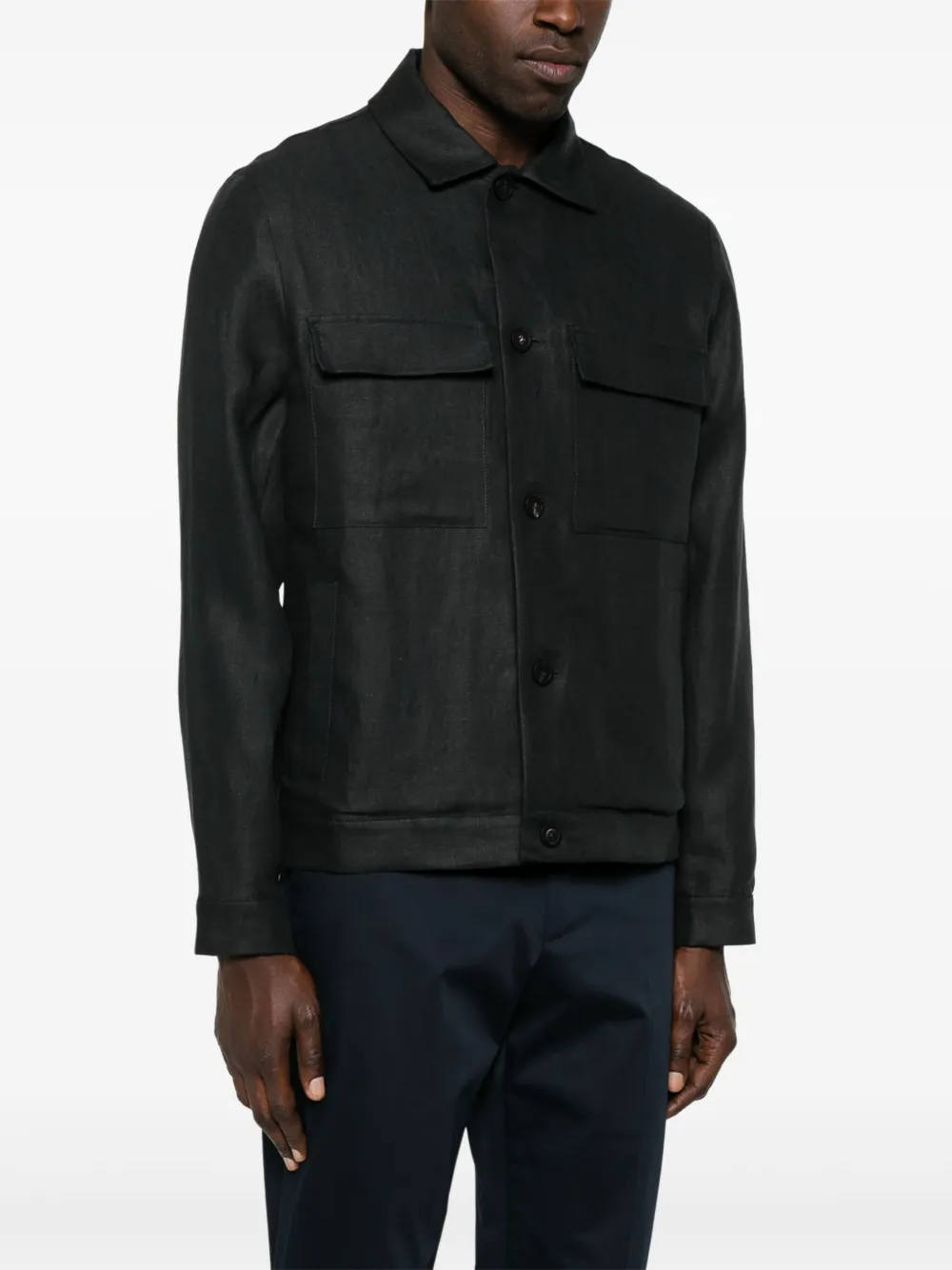 Peserico Linnen gabardine shirtjack Blauw