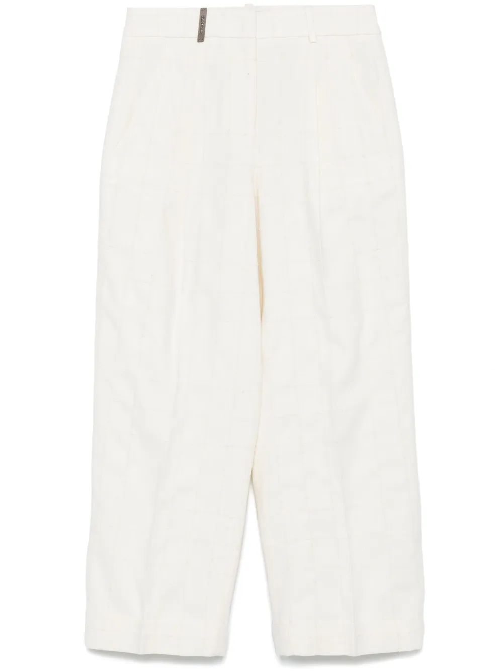 Peserico bouclé-pattern trousers | White | Image 1