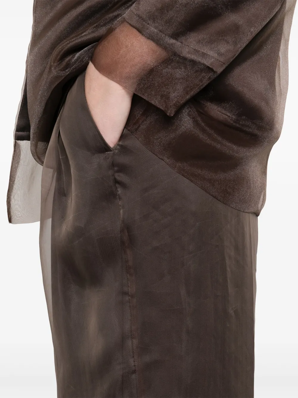 Peserico Broek met geplooid detail Bruin