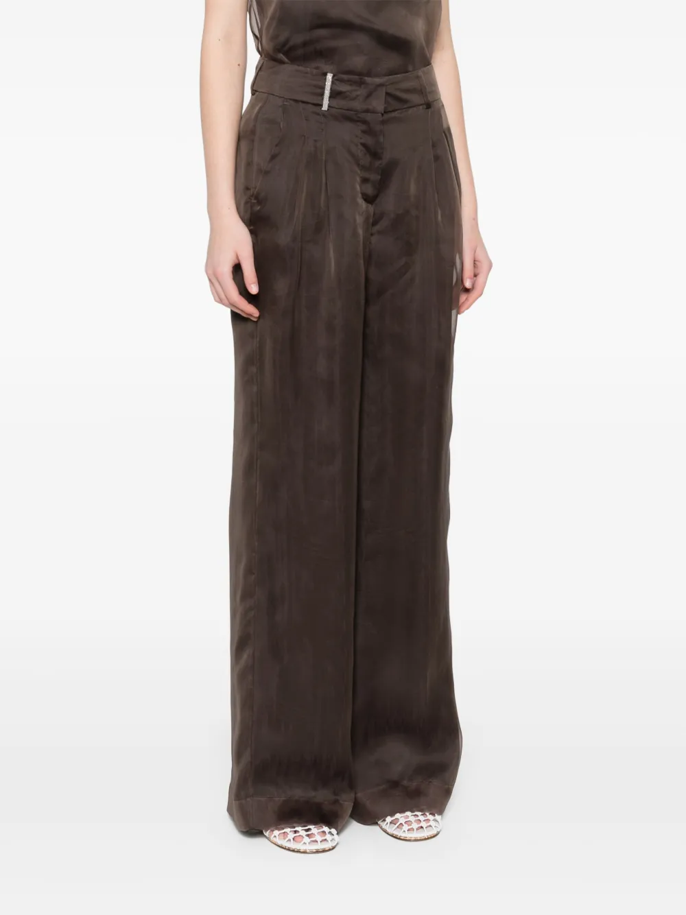 Peserico Broek met geplooid detail Bruin