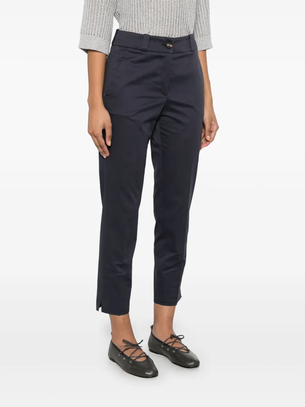 Peserico Broek met toelopende pijpen Blauw
