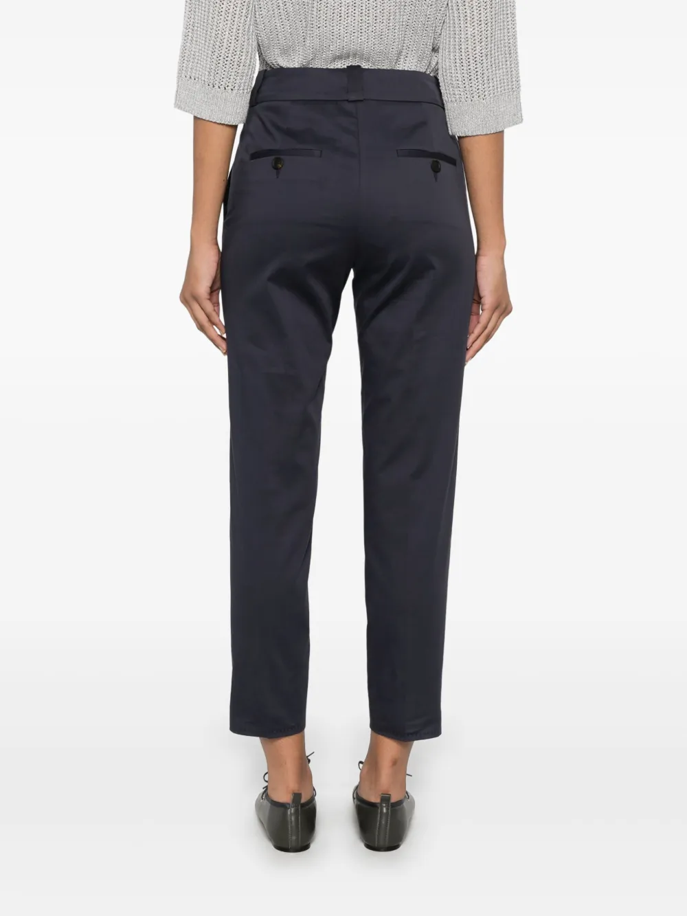 Peserico Broek met toelopende pijpen Blauw