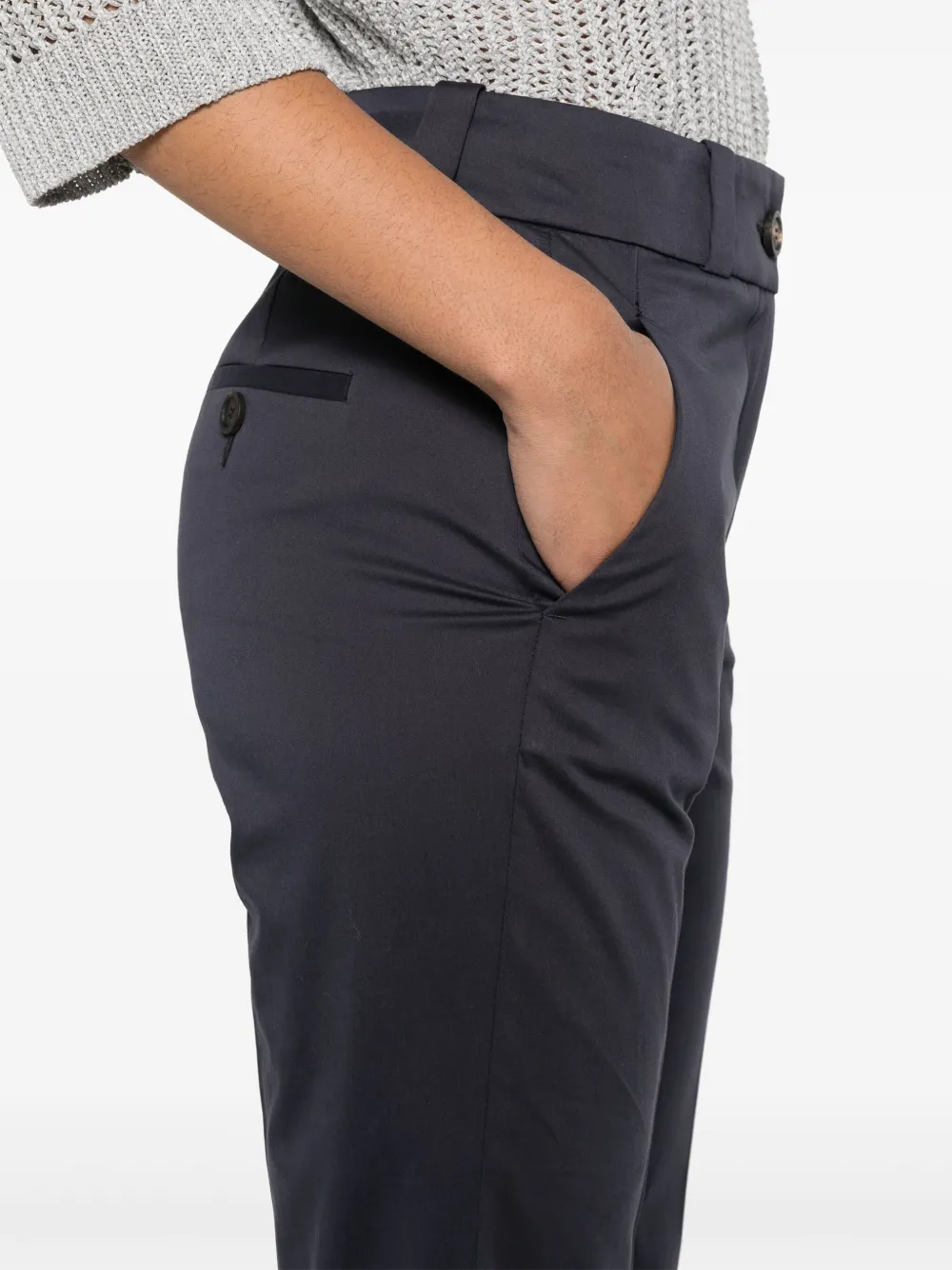 Peserico Broek met toelopende pijpen Blauw