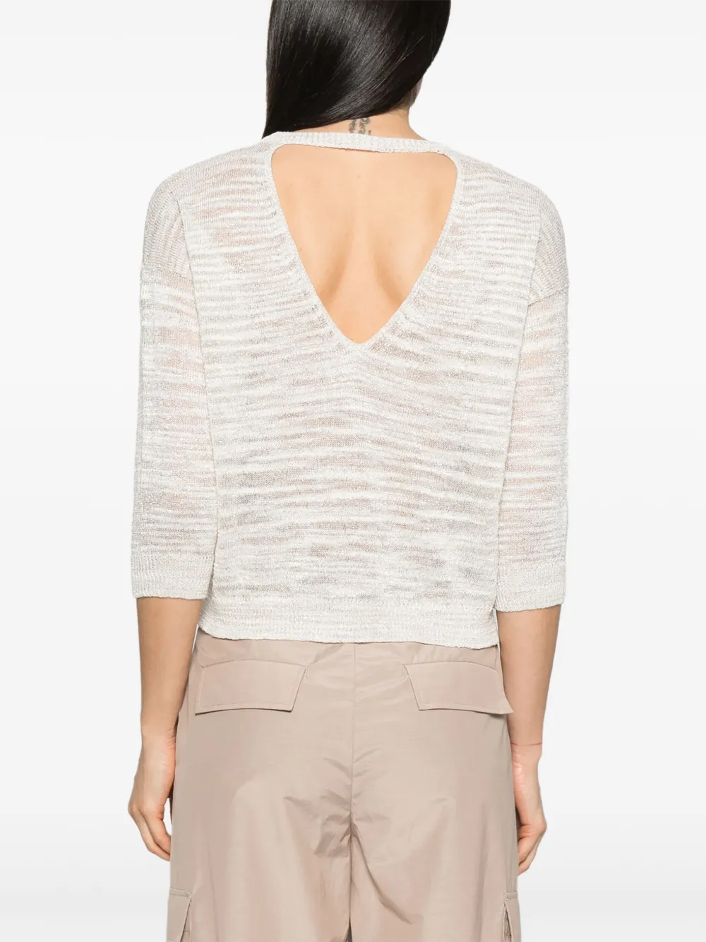 Peserico Lurex-detail Top In Neutrals