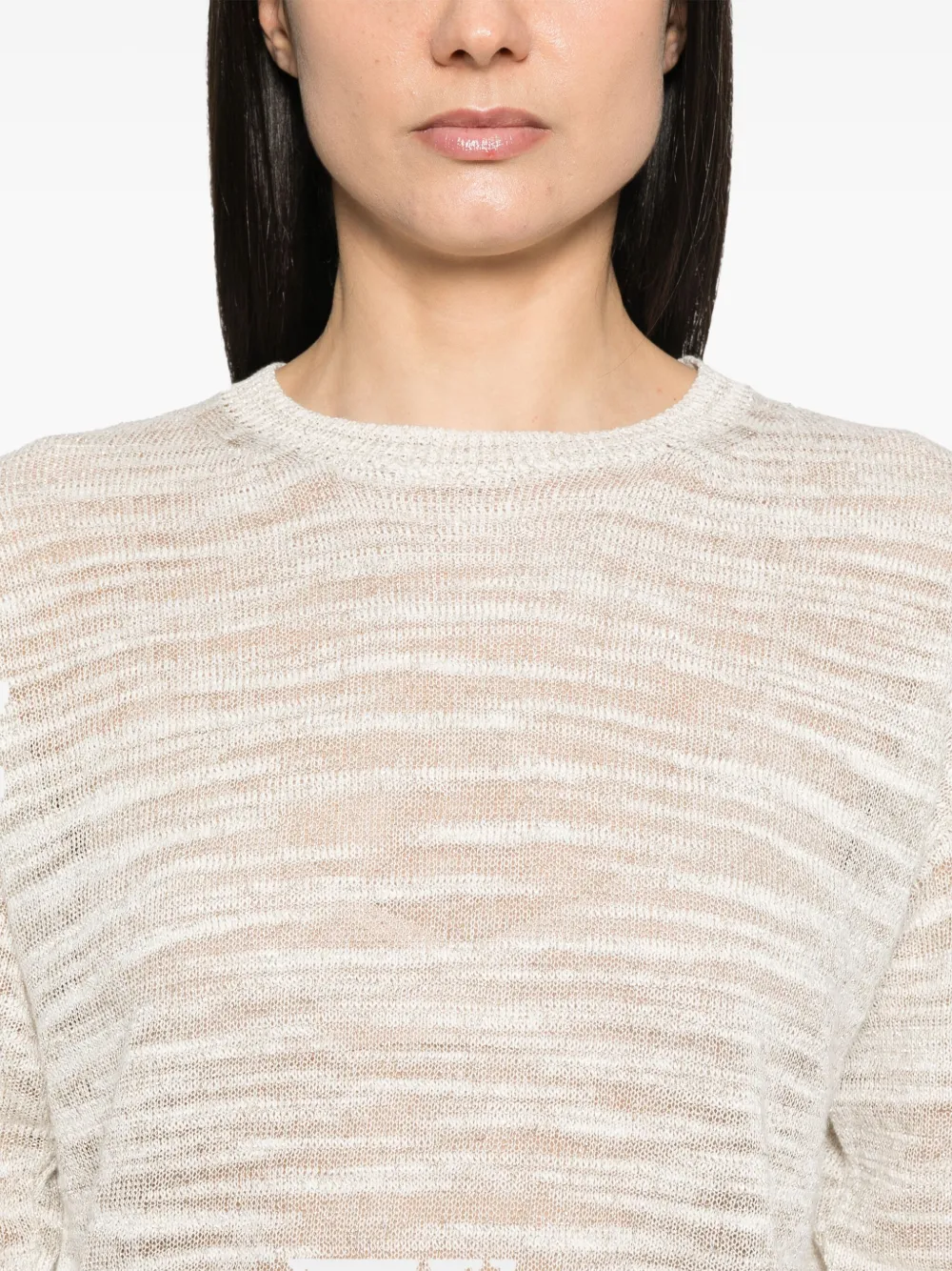 Peserico Lurex-detail Top In Neutrals