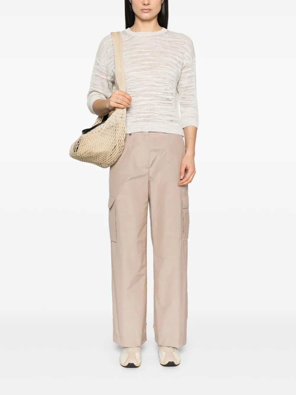Peserico Lurex-detail Top In Neutrals