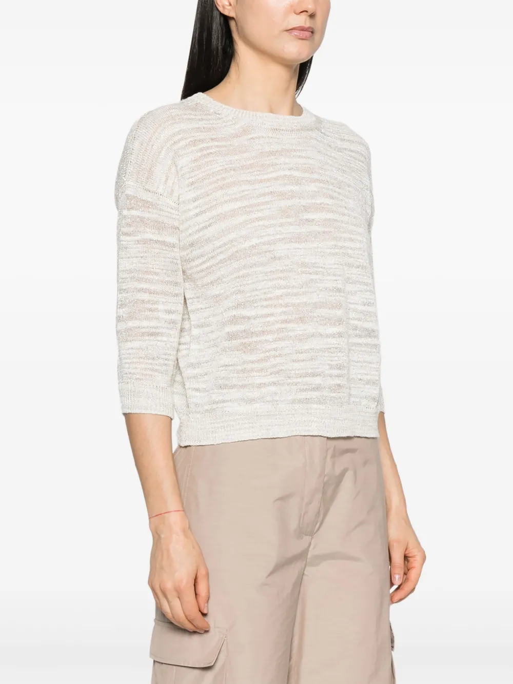 Peserico Lurex-detail Top In Neutrals