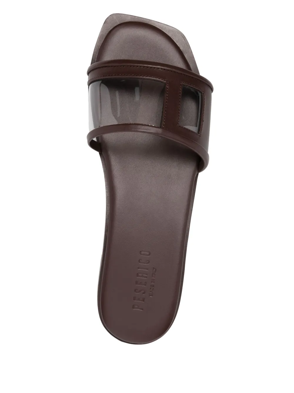 Peserico leather slides Brown