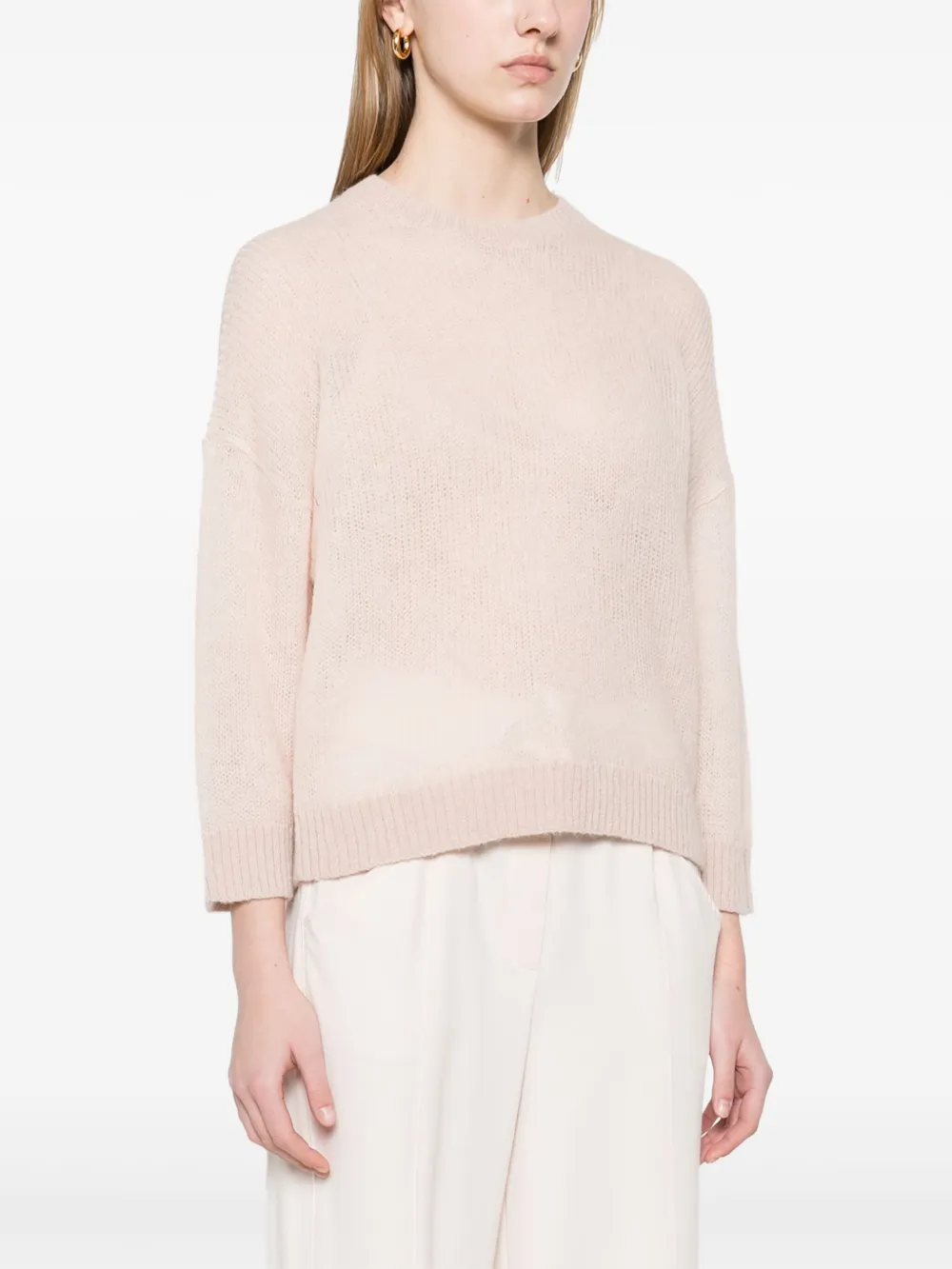 Shop Peserico Open-knit Sweater In Pink