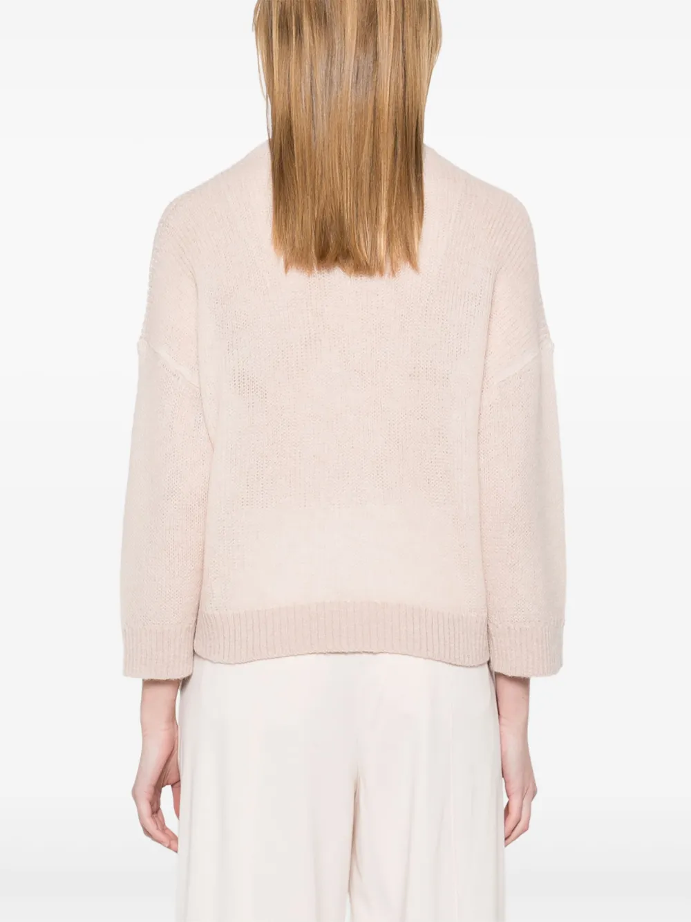 Shop Peserico Open-knit Sweater In Pink