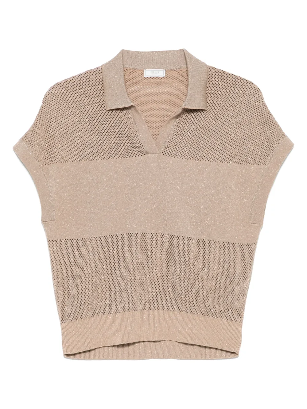 Peserico playera tipo polo con detalles de lurex | marrón | Image 1