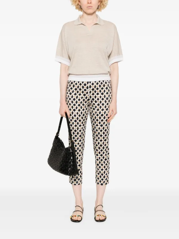 Peserico Patterned Trousers Blue FARFETCH