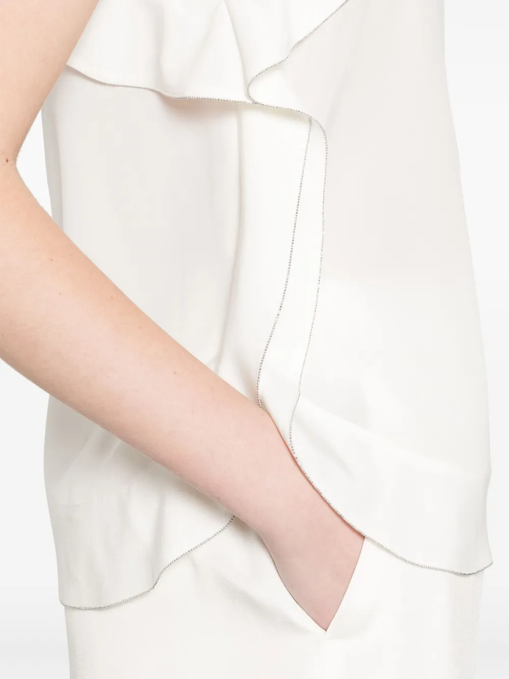 Shop Peserico Ruffle-detail Blouse In White