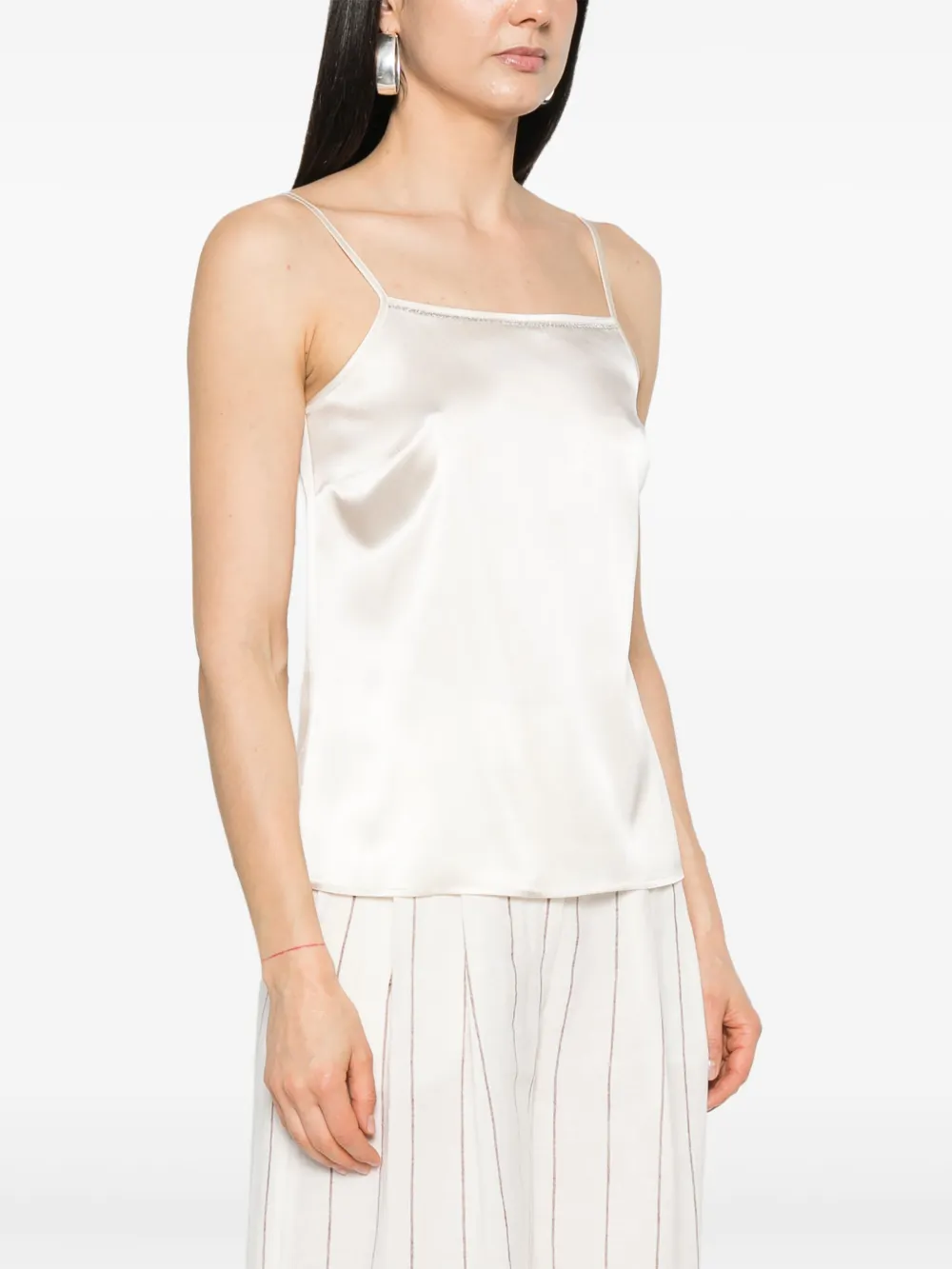 Shop Peserico Bead-embellished Tank Top In Neutrals
