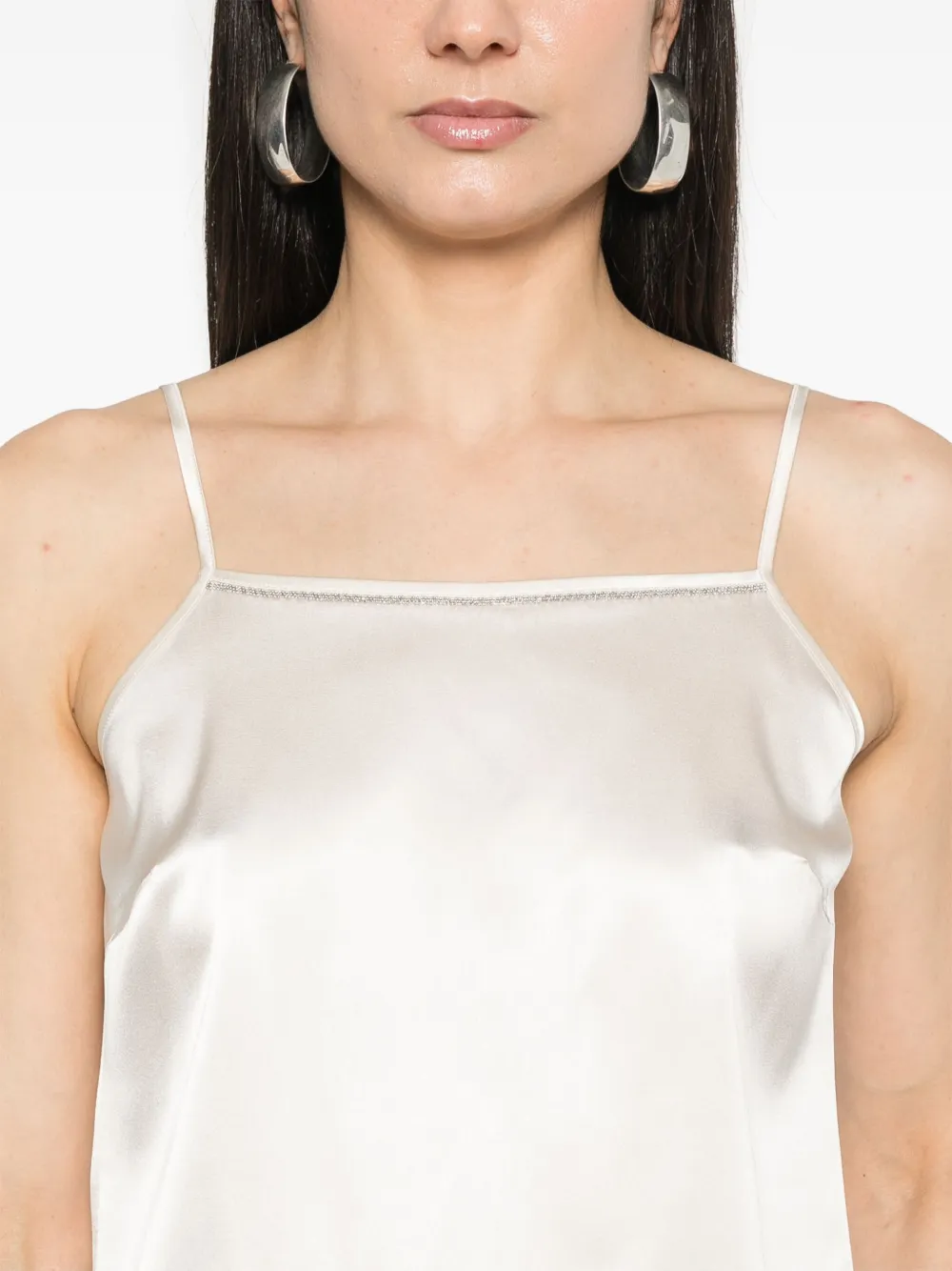 Shop Peserico Bead-embellished Tank Top In Neutrals