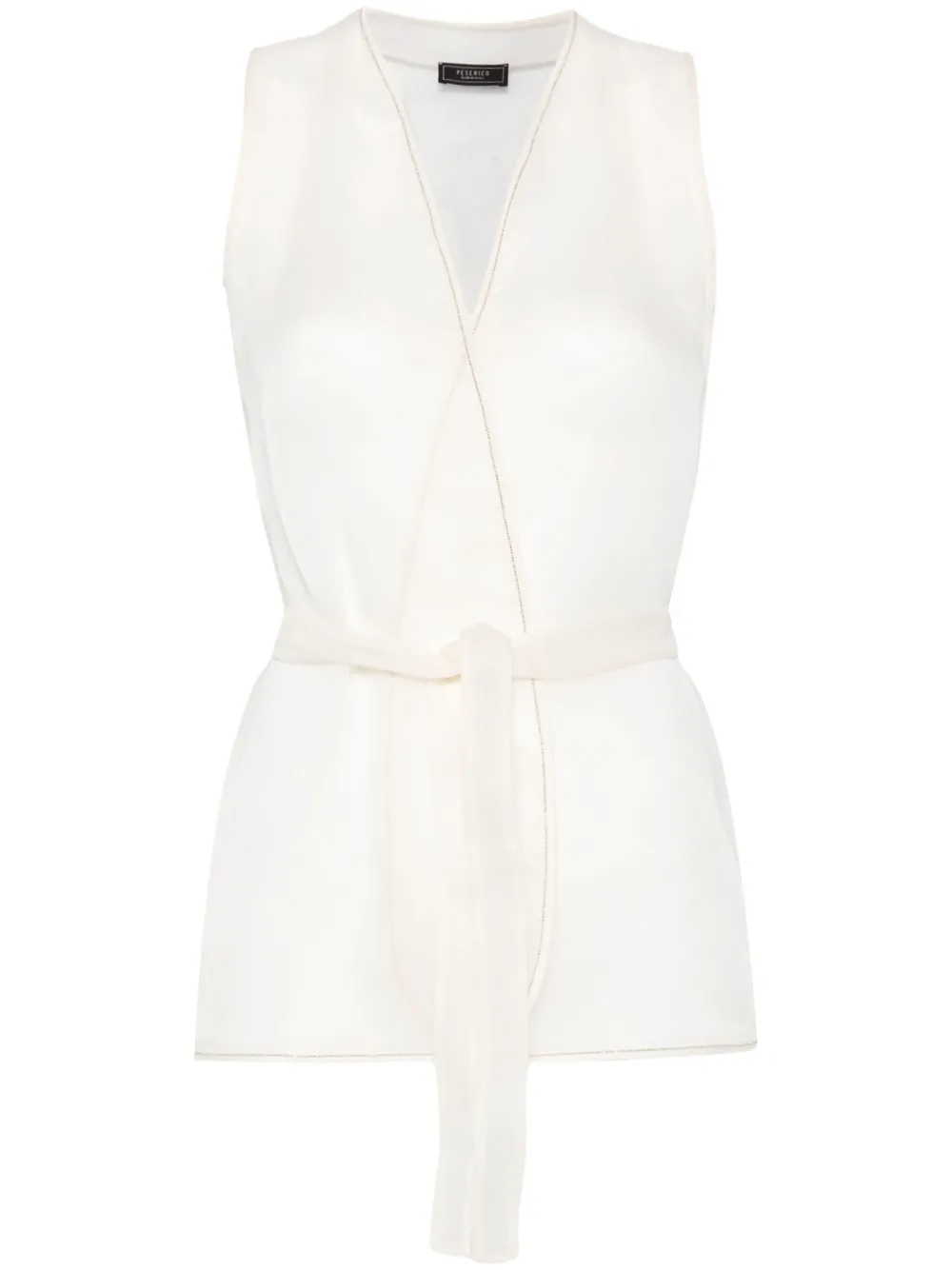 Shop Peserico Punto Luce-detail Organza Top In Neutrals