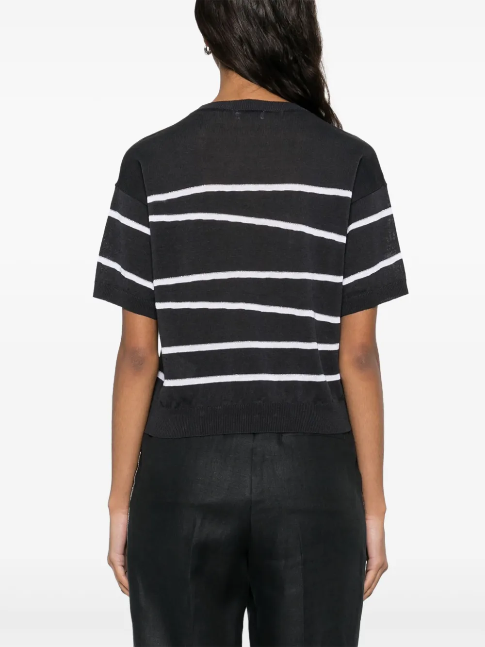 Shop Peserico Striped T-shirt In Blue