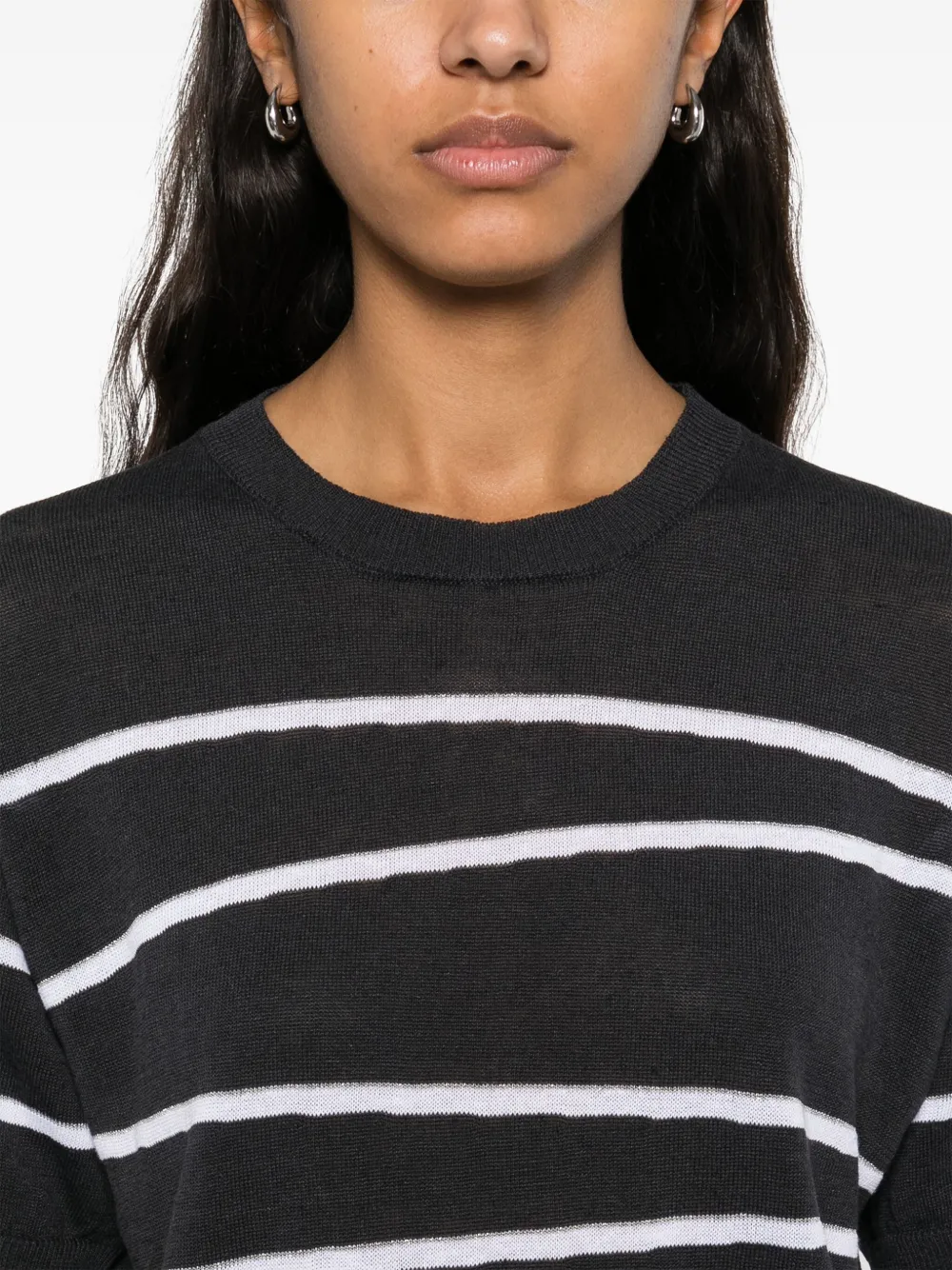 Shop Peserico Striped T-shirt In Blue