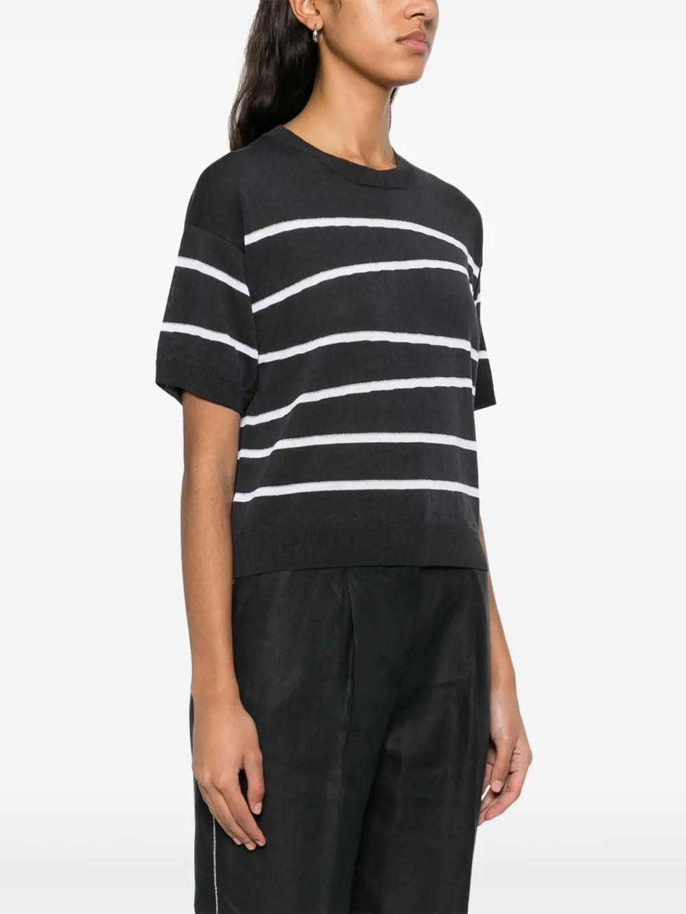 Shop Peserico Striped T-shirt In Blue