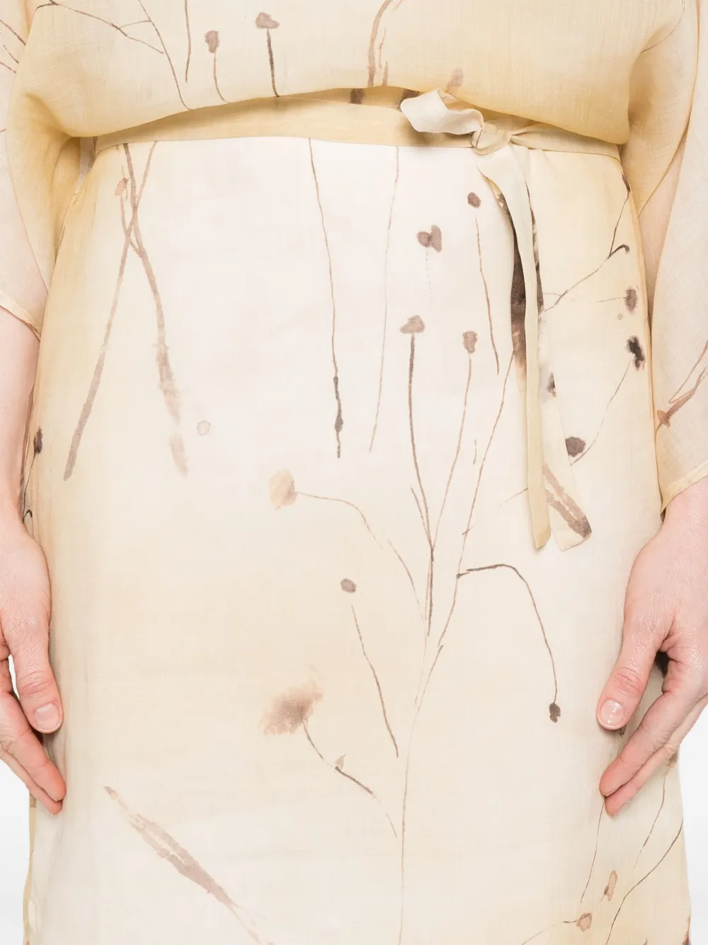 Shop Peserico Printed Midi Dress In Neutrals