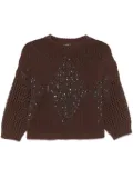 Peserico jacquard sequinned sweater - Brown