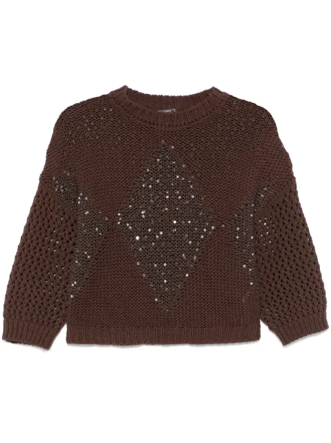 Peserico jacquard sequinned sweater