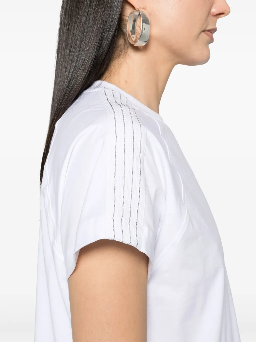 Peserico T-shirt met bal- en kettingdetail Wit