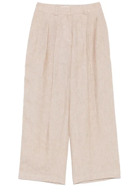 Peserico pants de lino con efecto melange