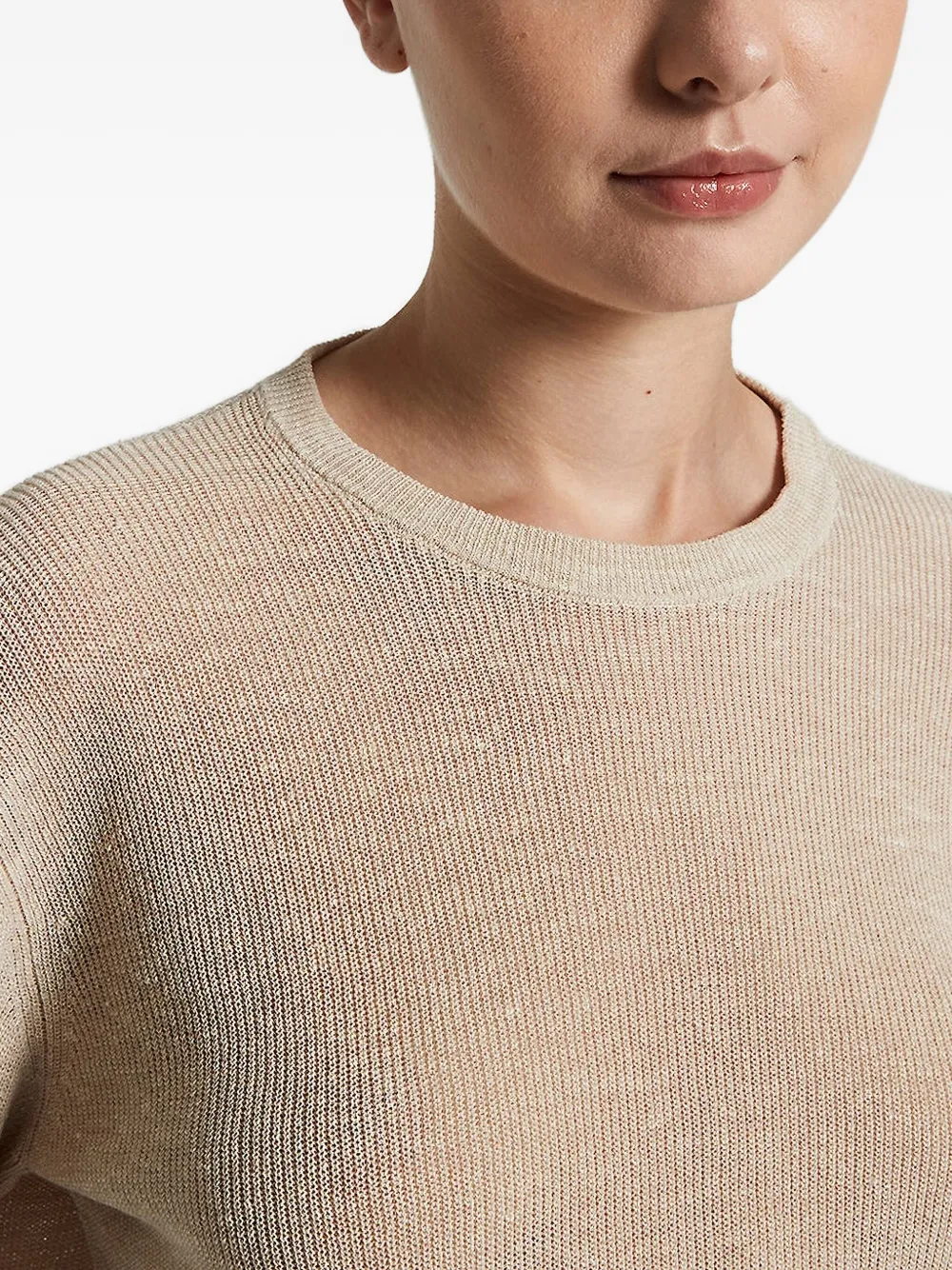 Peserico Ribbed Open-back Sweater In Neutral