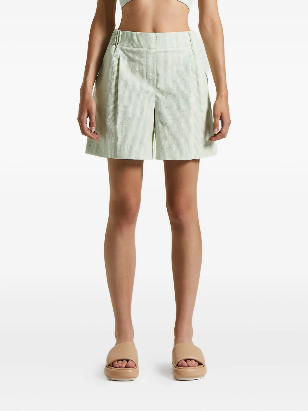 Peserico cotton seersucker shorts | Green | Image 1