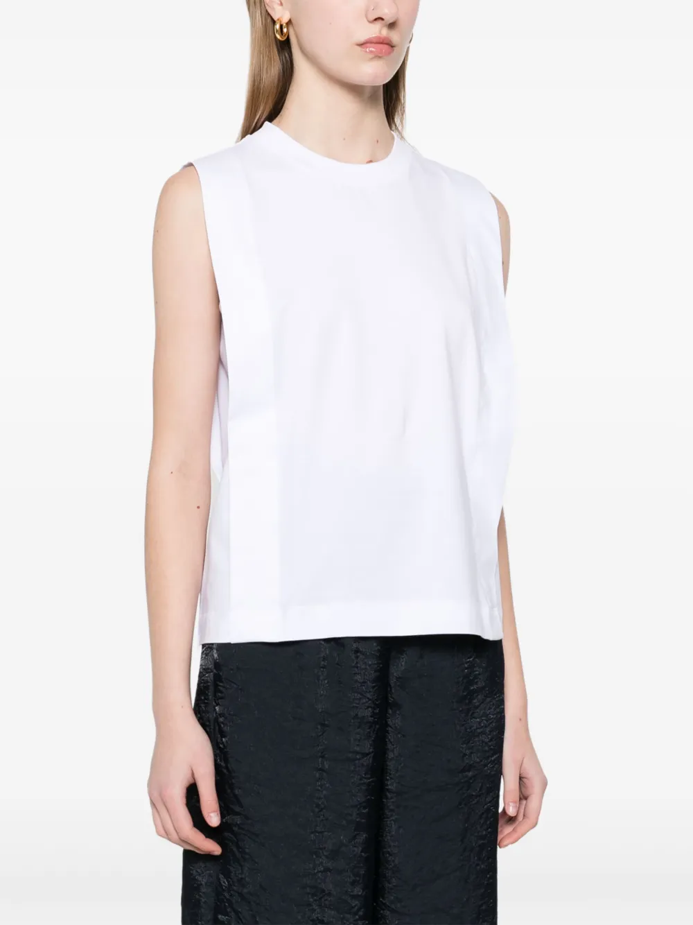 Shop Peserico Panelled Top In White