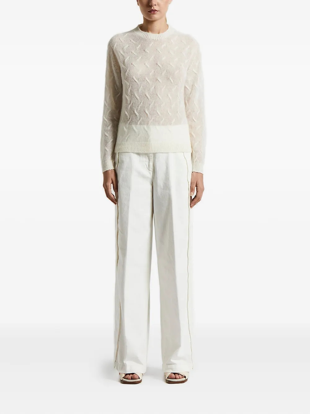 Peserico cable-knit round-neck sweater | Knitted Sweaters | Image 2