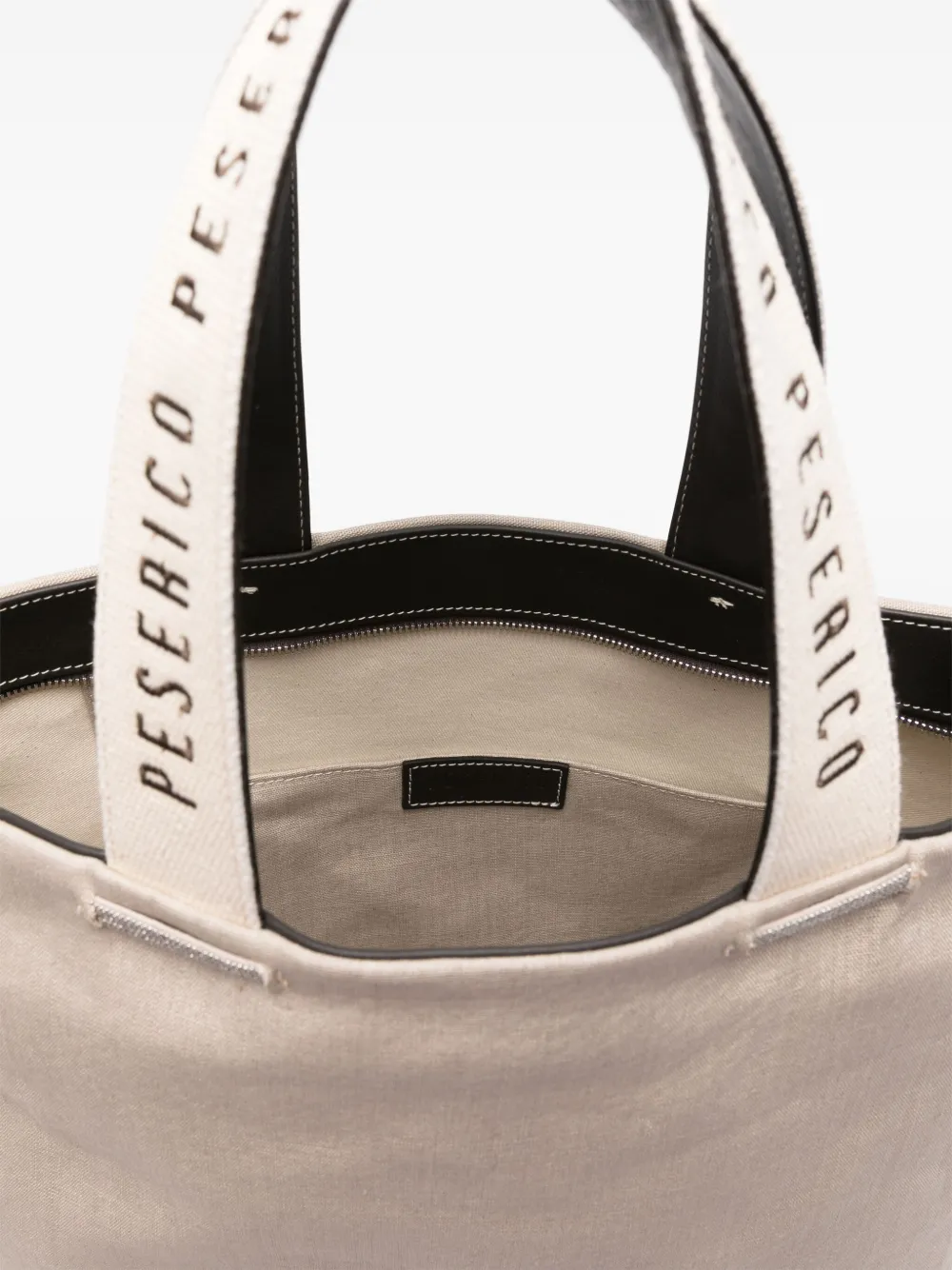 Peserico Canvas Tote Bag In Neutrals