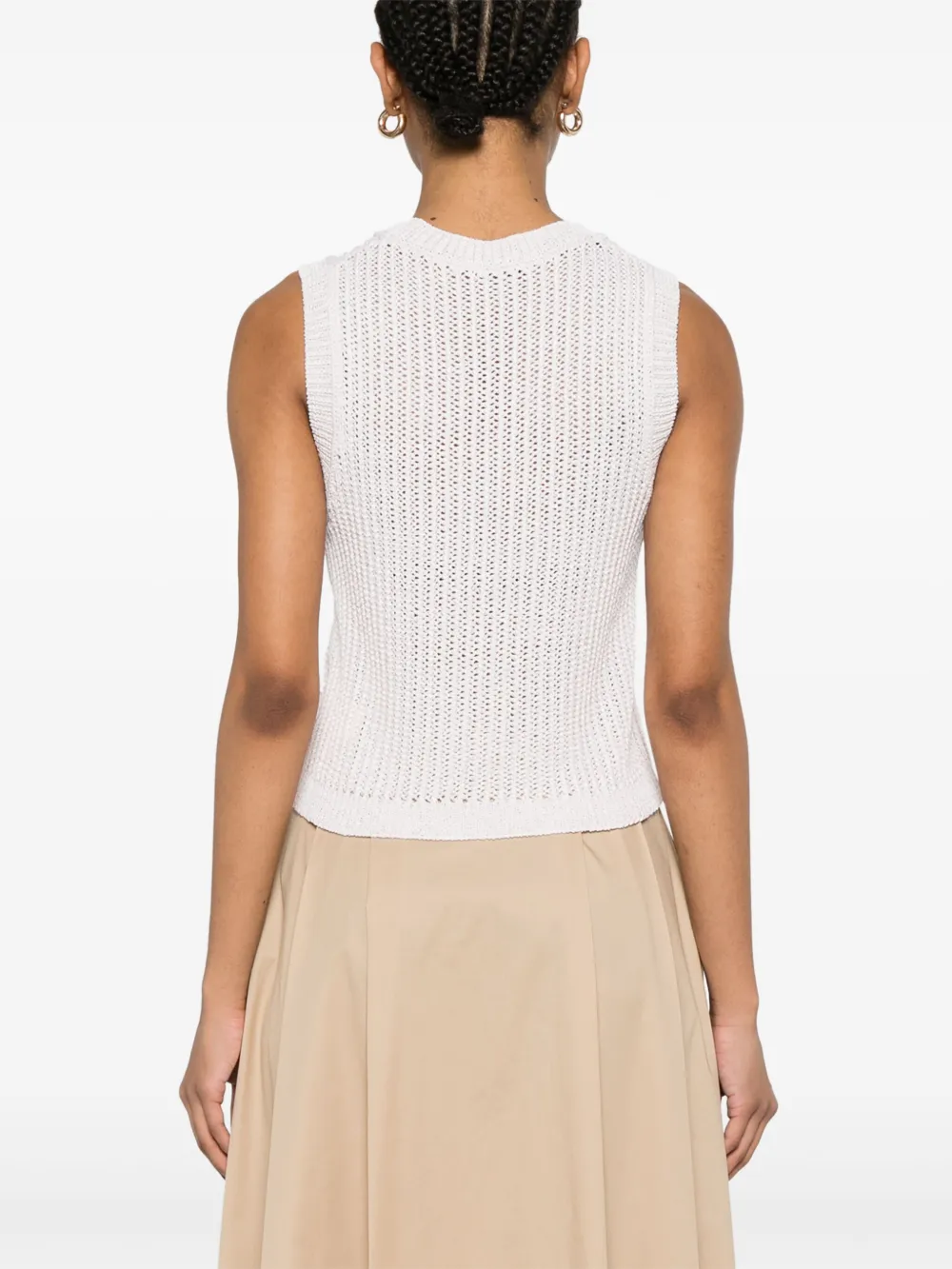 Shop Peserico Knitted Vest In Neutrals