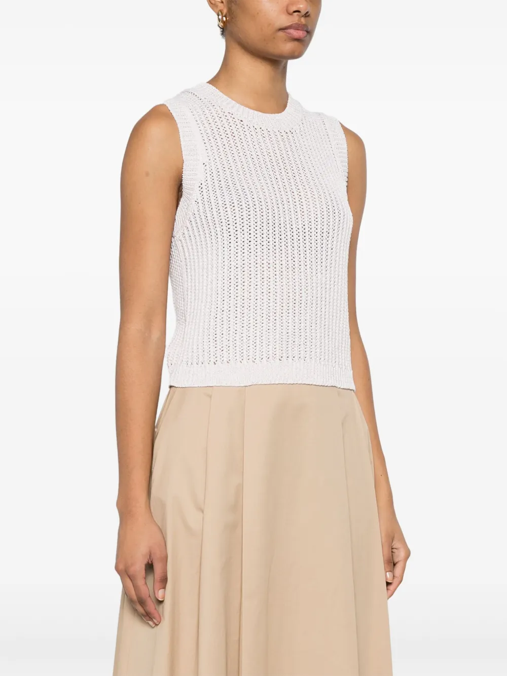 Shop Peserico Knitted Vest In Neutrals