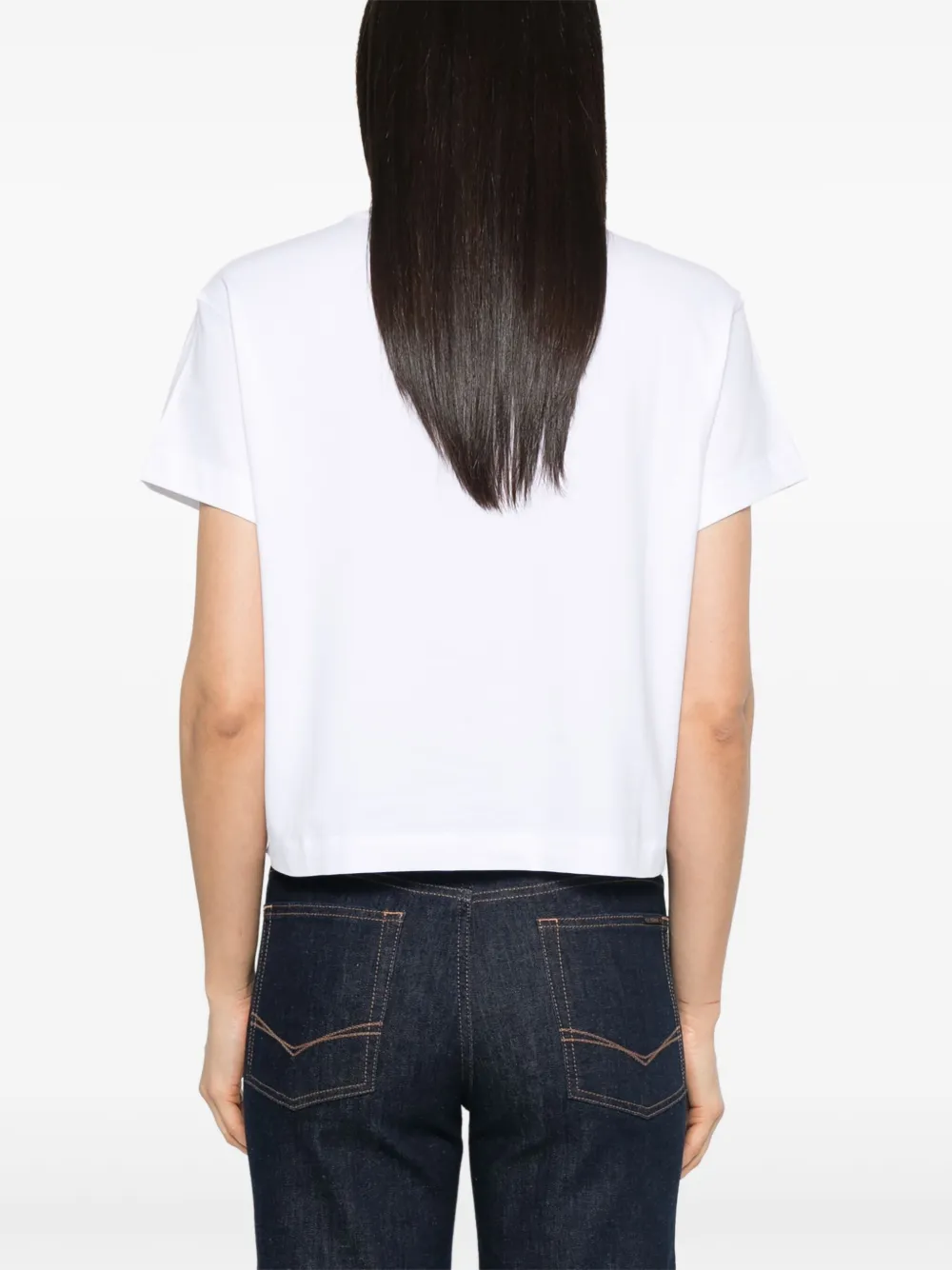Peserico Katoenen T-shirt met geborduurd logo Wit