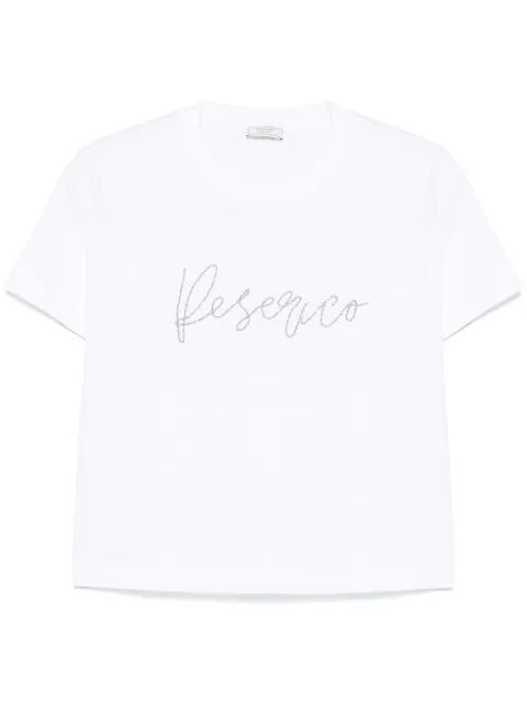 Peserico logo-embroidered cotton T-shirt