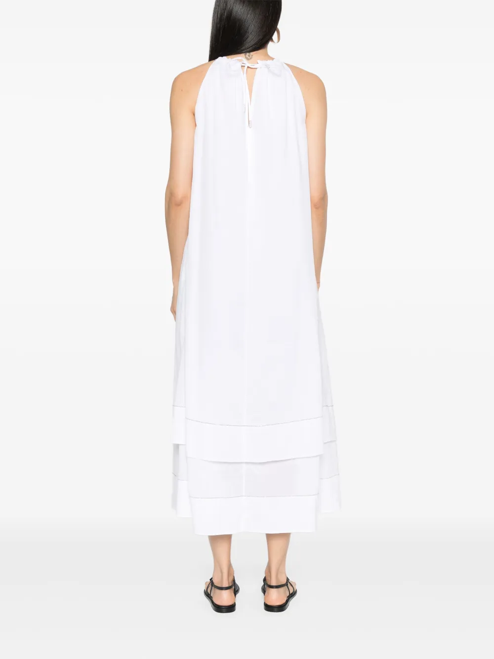 Shop Peserico Halterneck Maxi Dress In White