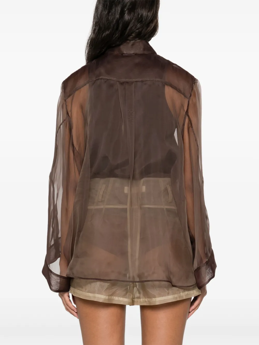 Peserico Semi-doorzichtig blouse Bruin