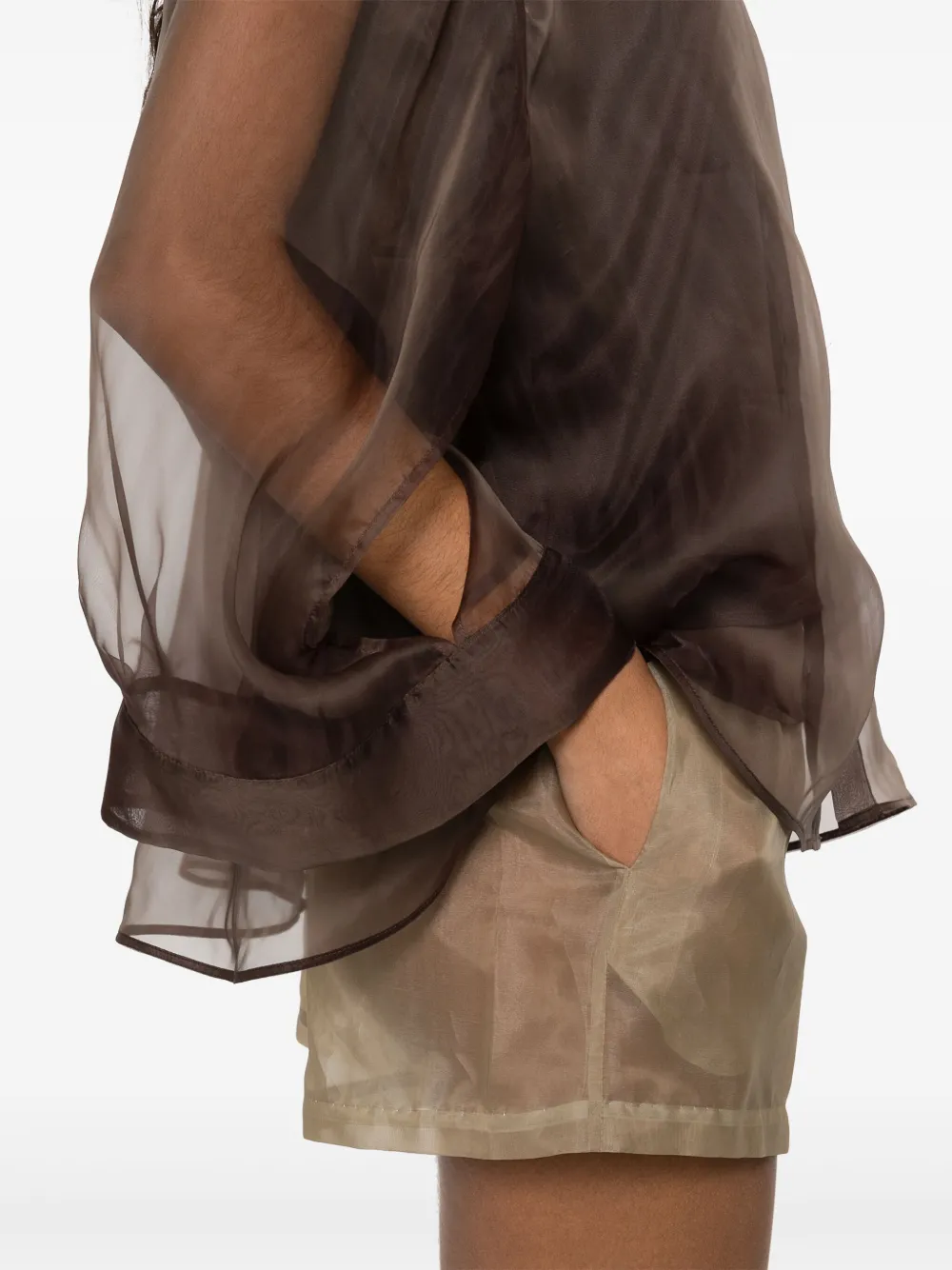 Peserico Semi-doorzichtig blouse Bruin