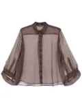 Peserico semi-sheer shirt - Brown