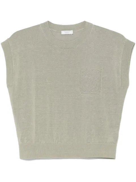 Peserico Punto Luce-chain knitted vest 