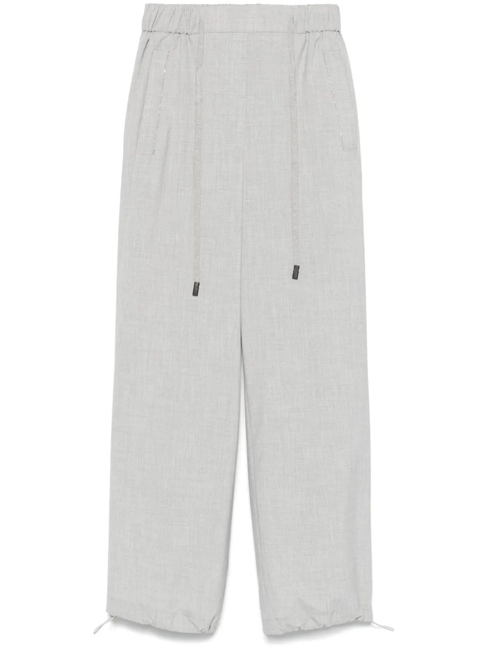 pressed-crease straight-leg trousers