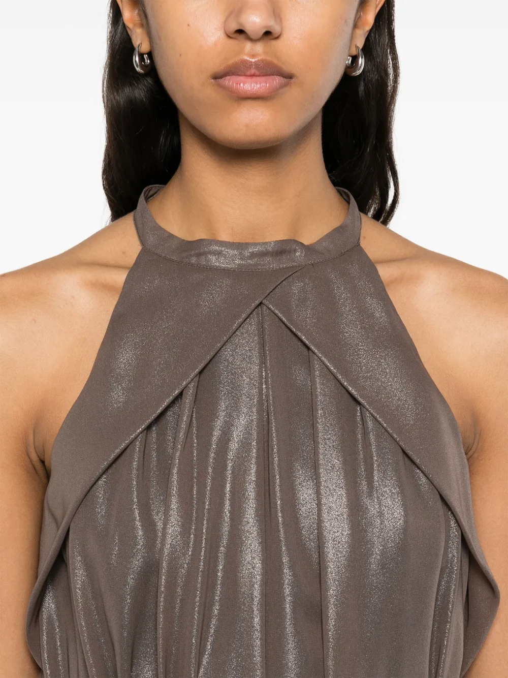 PESERICO LAMÉ MIDI DRESS